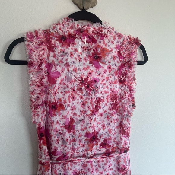 Misa Giselle Ruffled Maxi Dress Pink Floral Bohemian Boho Casual Women’s Small - Picture 10 of 14